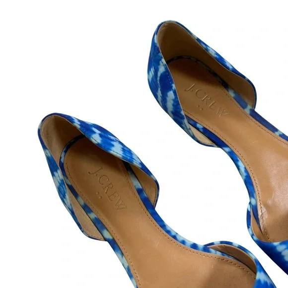 J.Crew Women's Blue and White Tie Dye D'Orsay Flats, Style #C4927, Size 6 - Picture 6 of 12